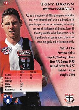 1997 Select AFL Ultimate Series #117 Tony Brown Back